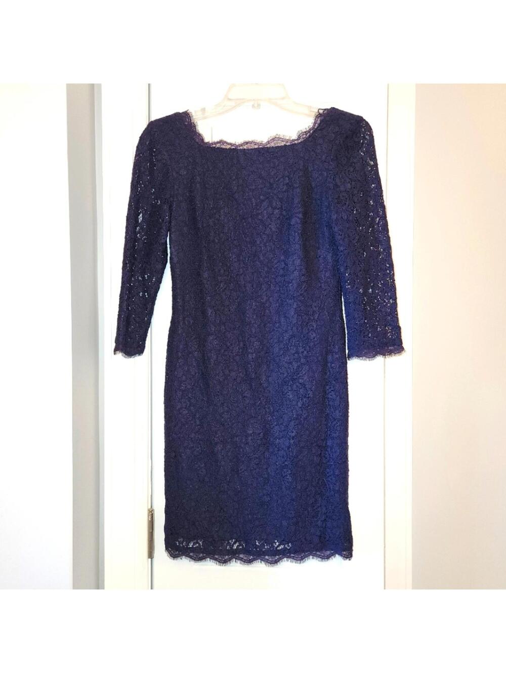 Adrianna Papell Lace Navy Blue Dress